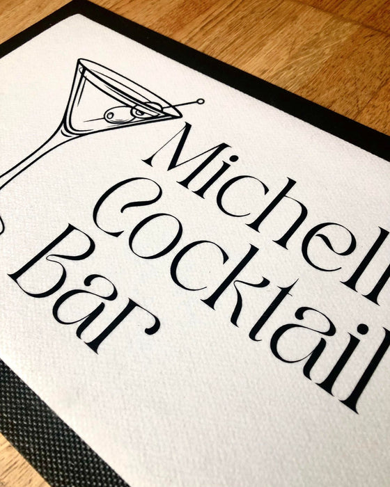 Personalised Name Cocktail Bar Mat Runner