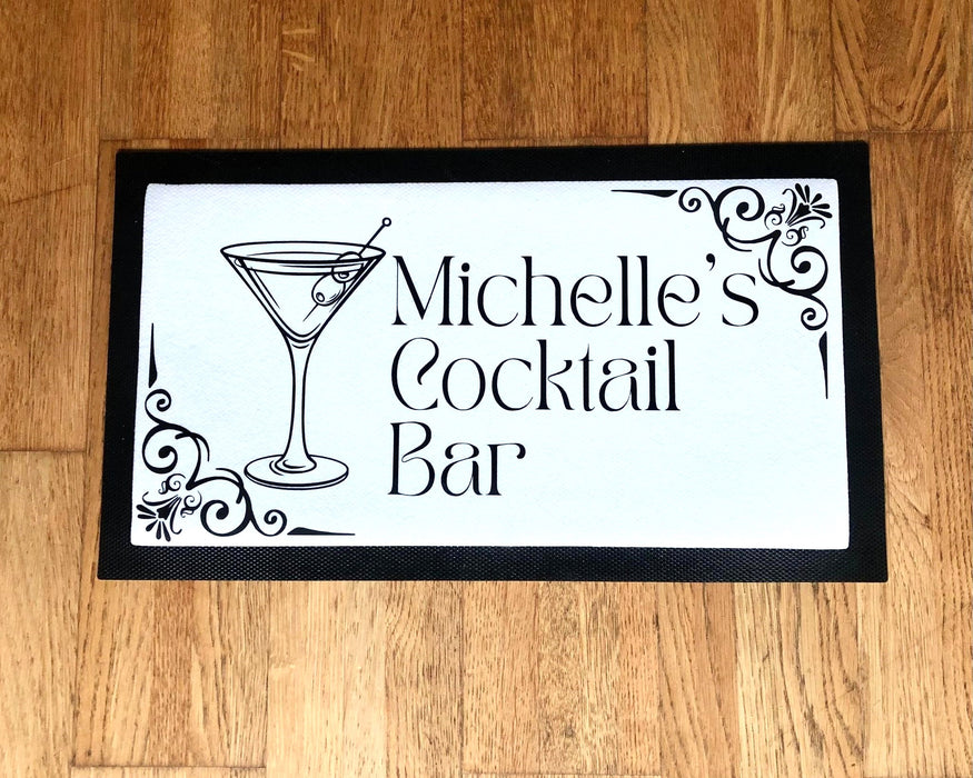 Personalised Name Cocktail Bar Mat Runner