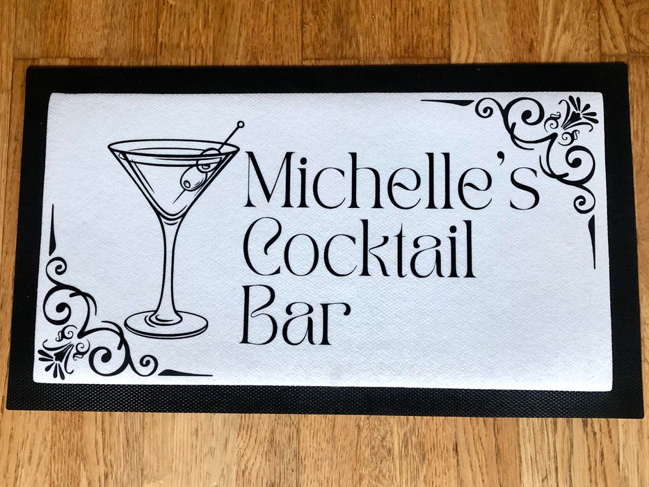 Personalised Name Cocktail Bar Mat Runner