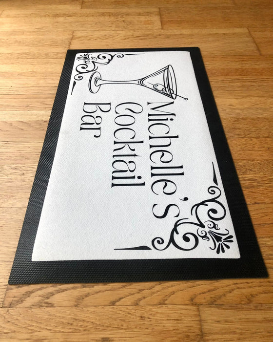 Personalised Name Cocktail Bar Mat Runner