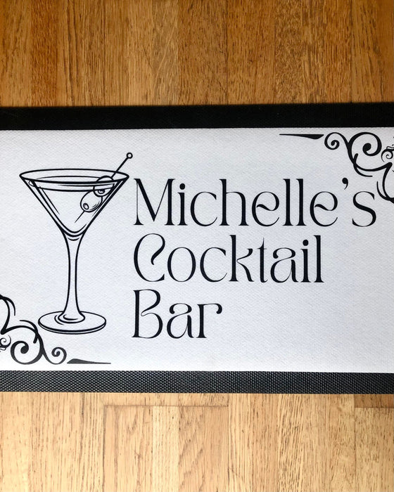 Personalised Name Cocktail Bar Mat Runner