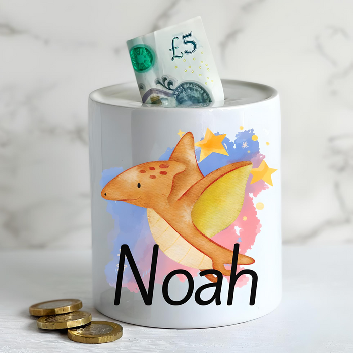 Personalised Name Dinosaur Money Jar