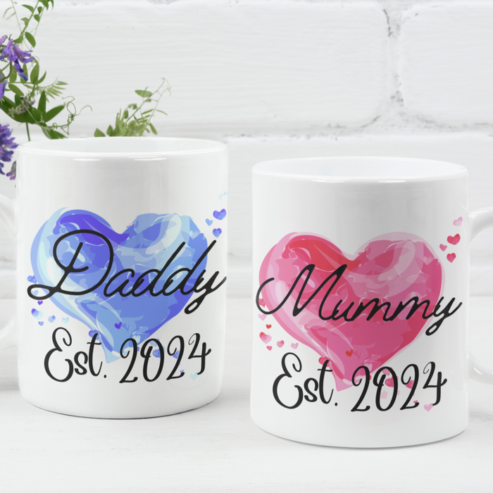 Mummy + Daddy Est 2024 (Mug Set)