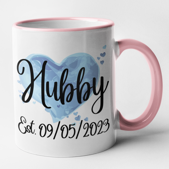 Hubby + Wife Est (Add Date) Mug Set