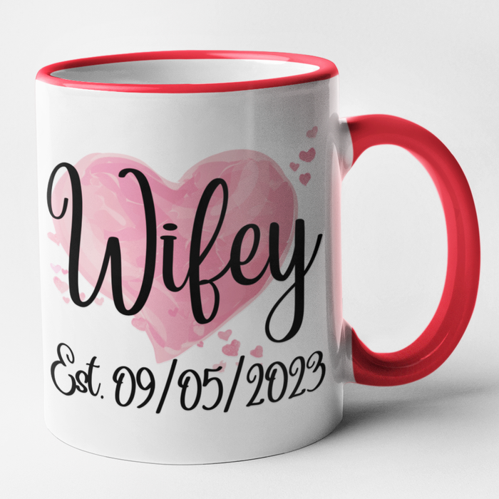 Hubby + Wife Est (Add Date) Mug Set
