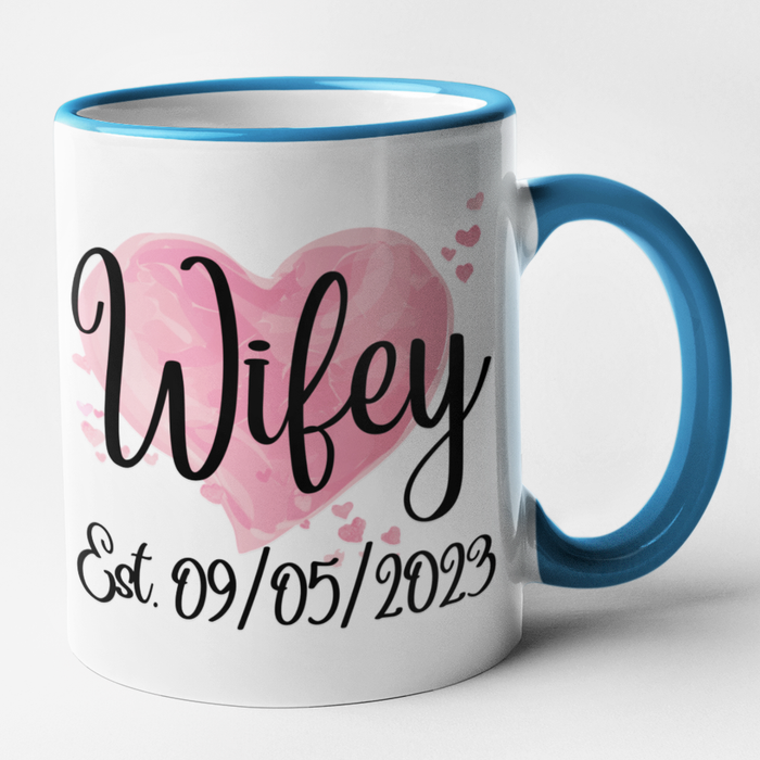 Hubby + Wife Est (Add Date) Mug Set