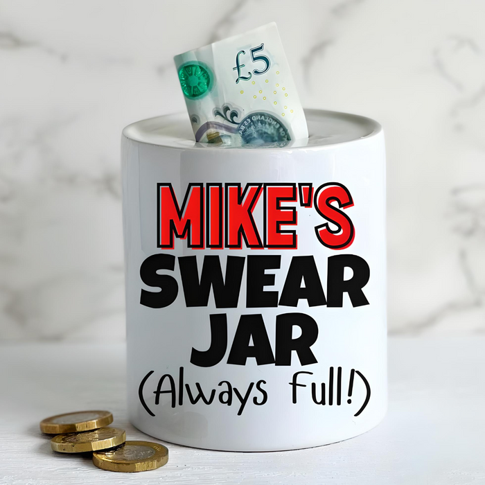 Personalised Swear Jar Red Text